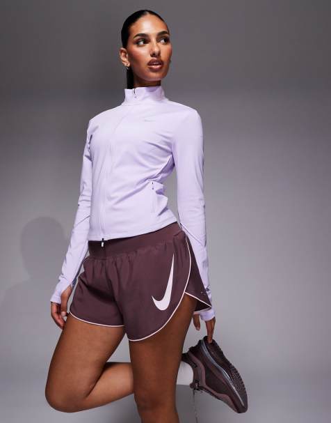 Nike Running Tempo Dri-FIT mid rise swoosh shorts in brown - view 1