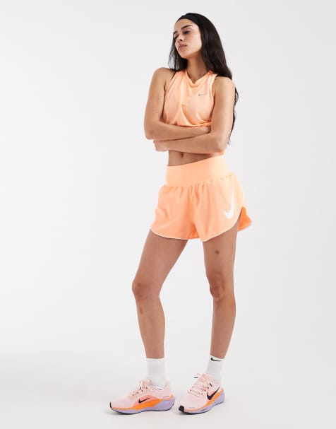 Nike Running Tempo Dri-FIT mid rise swoosh shorts in orange - view 1