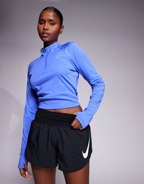 Nike Running - Tempo Dri-FIT - Pantaloncini a vita medio alta neri con logo Nike - view 1