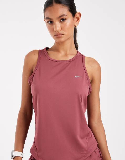 Nike Running – Tempo Dri-FIT – Trägertop in Rosa - view 1