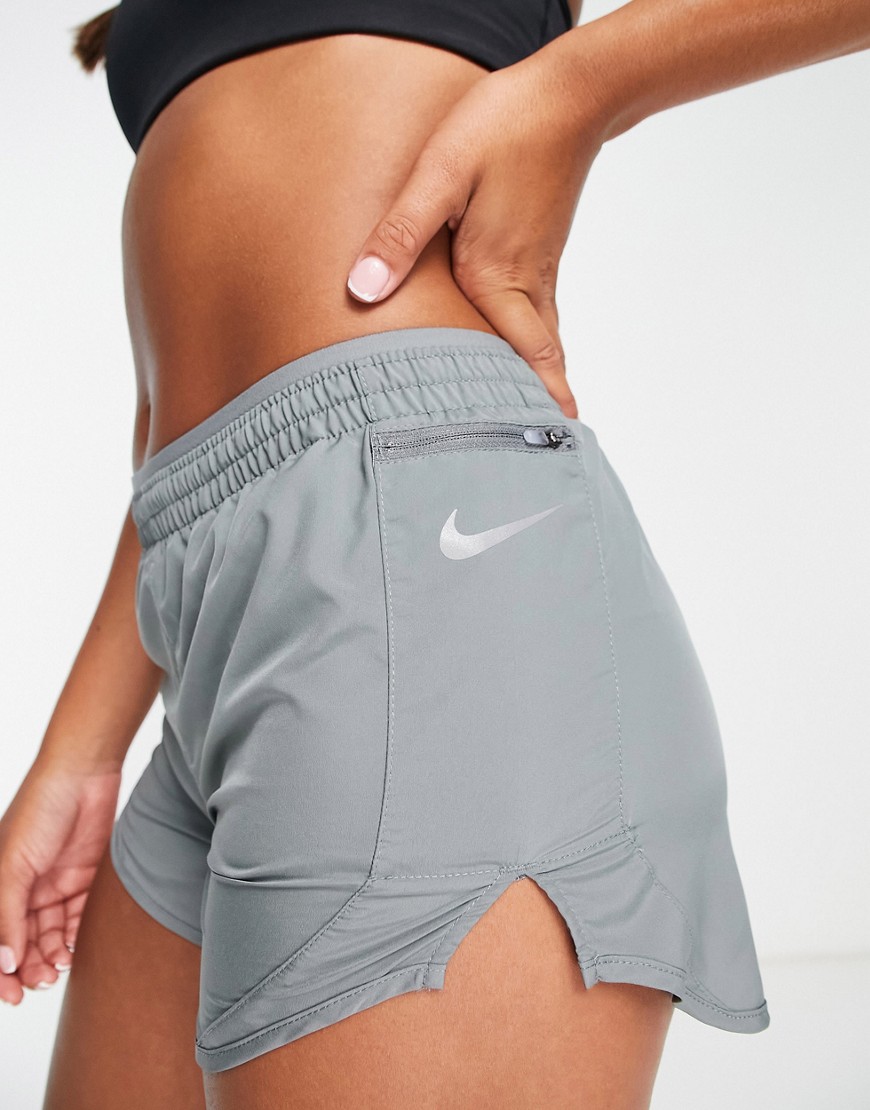 Nike Running Tempo Luxe 3inch shorts in grey