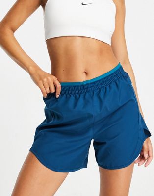 Nike Running Tempo Luxe 5 inch shorts in teal blue - ASOS Price Checker