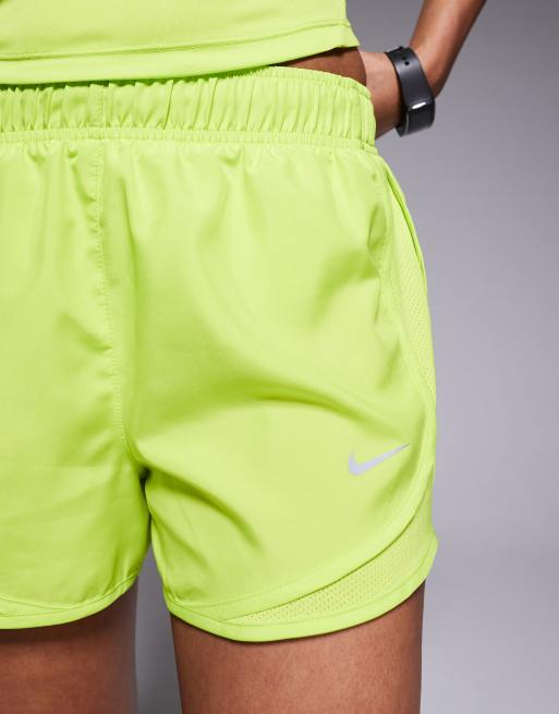 Nike Running Tempo midrise 3 inch shorts in yellow, 3 of 5