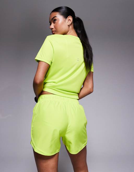 Nike Running Tempo midrise 3 inch shorts in yellow, 4 of 5