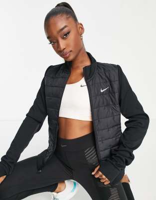 Nike Therma-fit Aerolayer Synthetic-fill Full-zip Vest In Black In Black