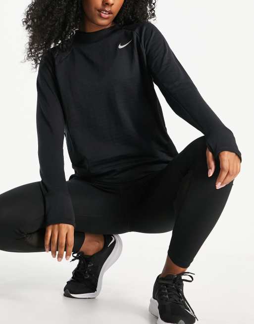 Nike Running Therma-FIT Element crew top in black | ASOS