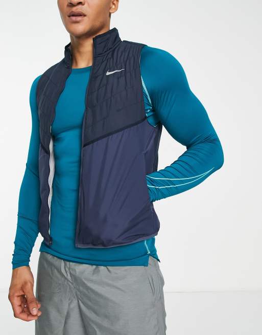 Nike Running Therma FIT rain repellent gilet in navy