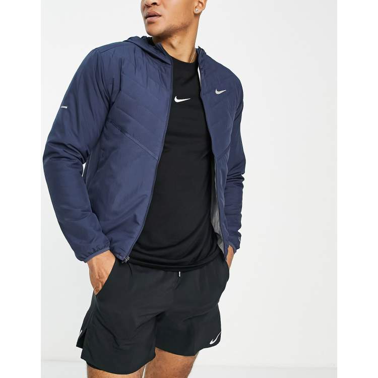 Nike Running Therma-FIT rain repellent jacket in blue | ASOS