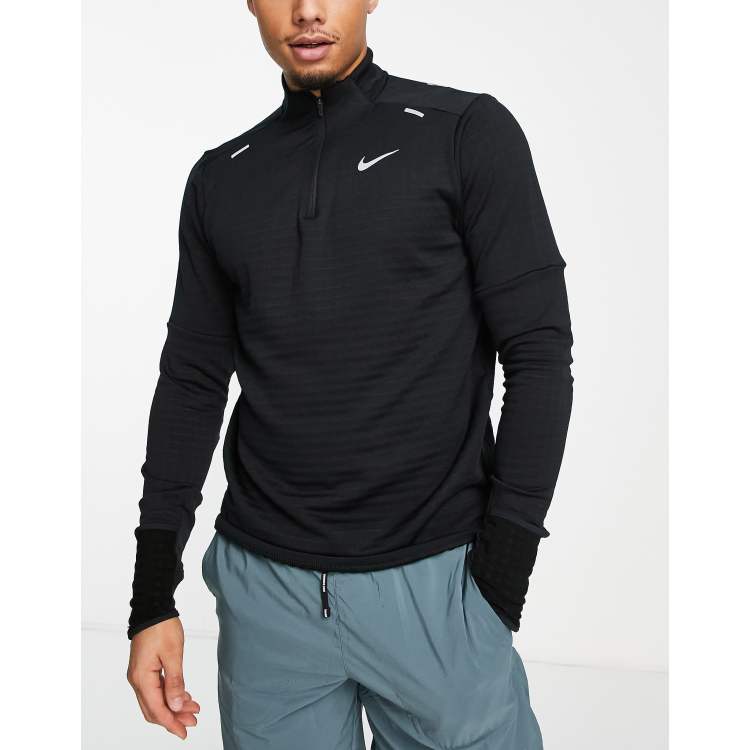 Nike Running Therma-FIT Repel Element half-zip long sleeve top in black