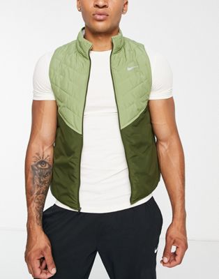 Nike Running Therma-FIT synthetic filled gilet in khaki