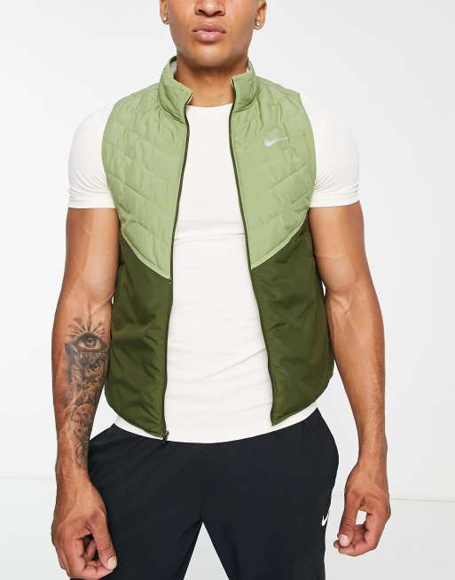 Nike Running Therma FIT synthetic filled gilet in khaki