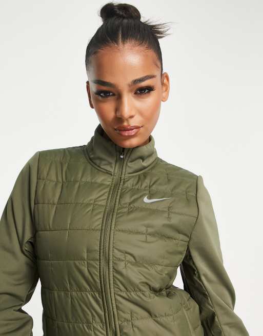 Nike Running Therma FIT synthetic jacket in khaki ASOS