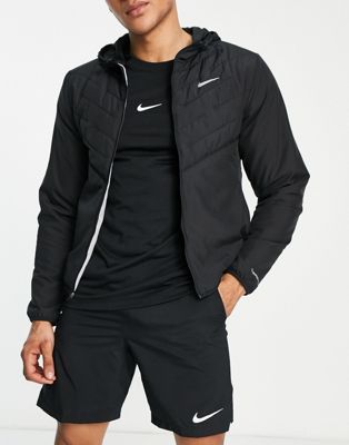 Nike Running Therma-FIT water repellent jacket in black