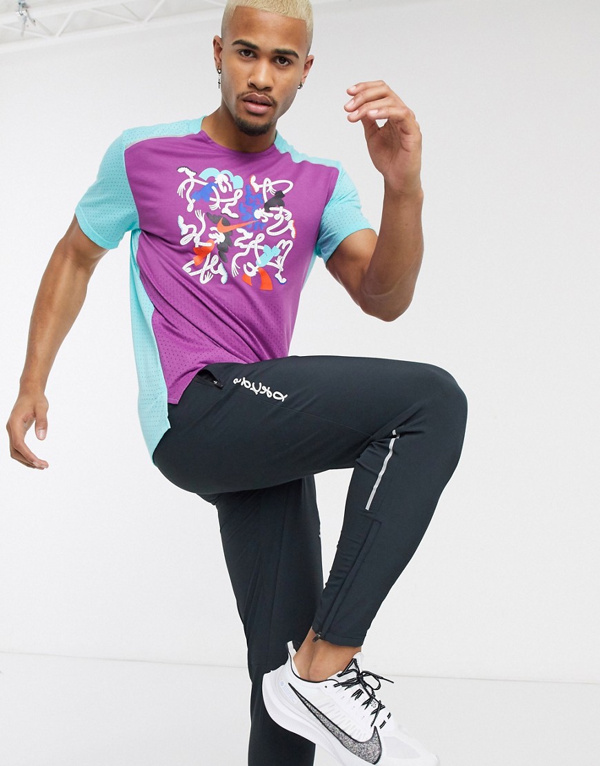 Nike Running - tokyo rise 365 - t-shirt in paars