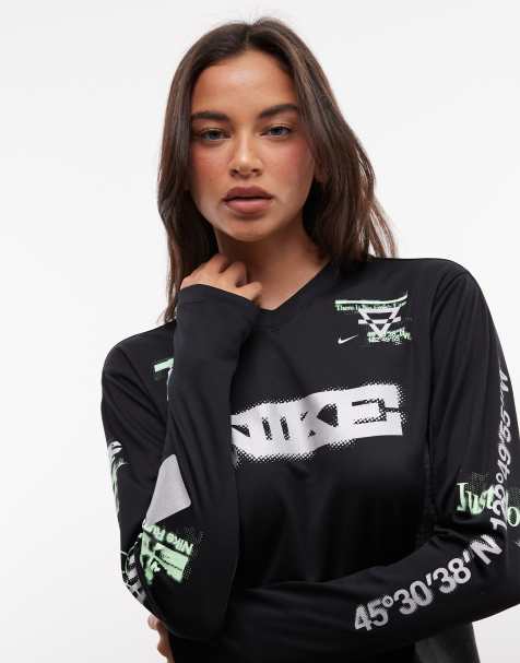 Nike Running top a maniche lunghe Swift con stampa grafica nero - view 1