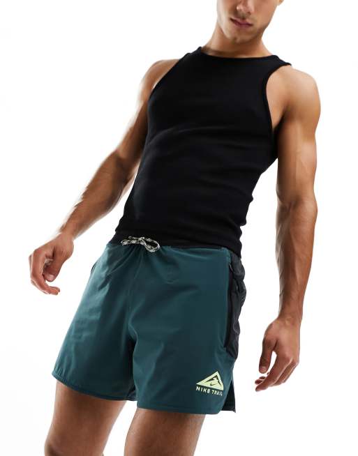 Nike Running Trail 5in shorts in dark green