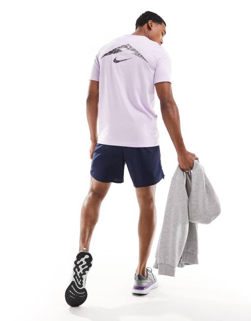 Nike Running – Trail Dri-FIT – Fioletowy T-shirt z logo , 2 z 4