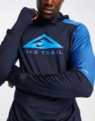 Nike Running Trail Dri-FIT graphic hoodie in navy - ASOS Price Checker