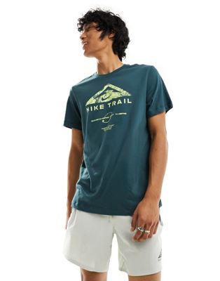 Nike Running Trail Dri-FIT graphic t-shirt in dark green - ASOS Price Checker