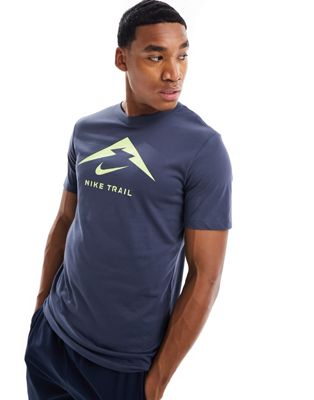 Nike Running Trail Dri-Fit graphic t-shirt in navy
