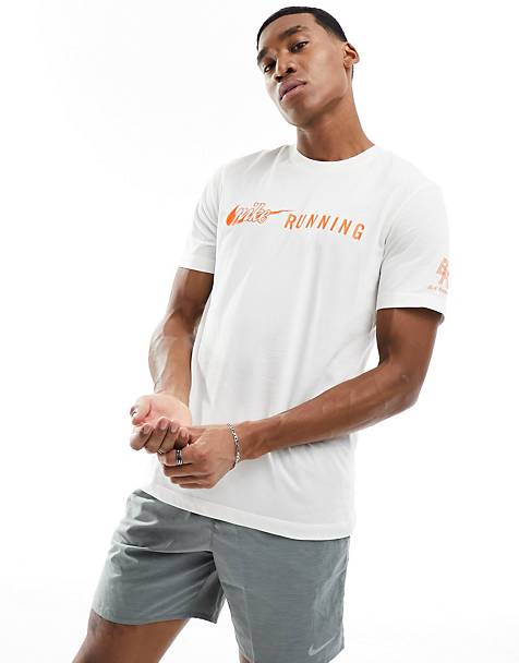 Nike Running Trail Dri-Fit graphic t-shirt in white