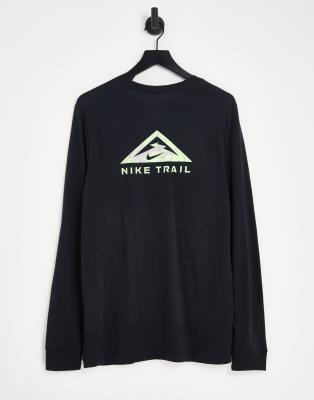 Nike Running Nike Running Trail Dri-FIT long sleeve t-shirt in black