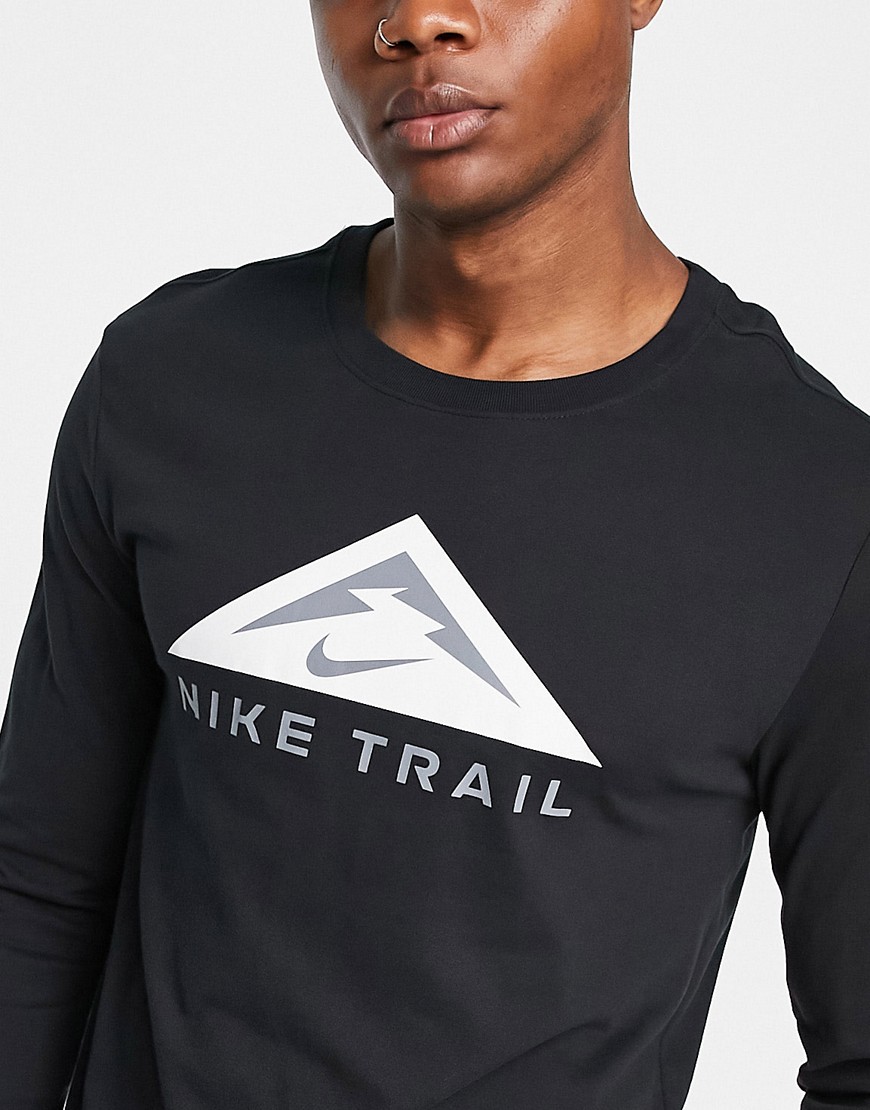 Nike Running Trail Dri-FIT long sleeve top in black