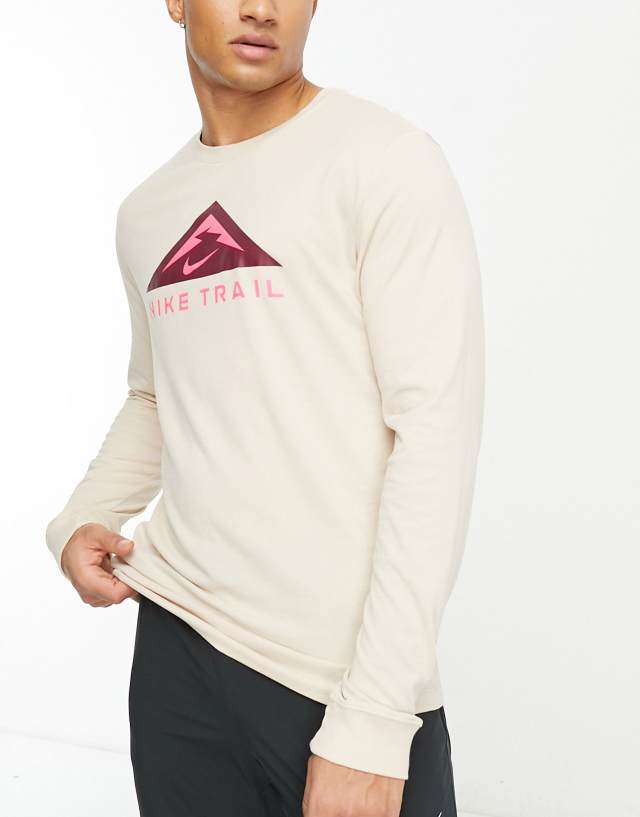 Nike Running Trail Dri-FIT long sleeve top in brown