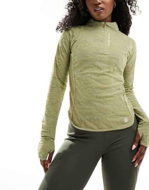 nike dri fit green long sleeve