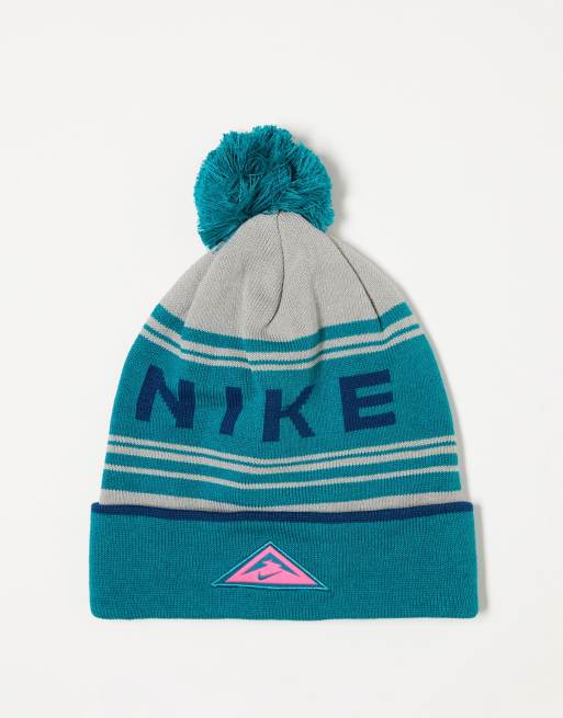 Nike Running - Trail Dri-FIT - Unisex beanie met pompon in blauw