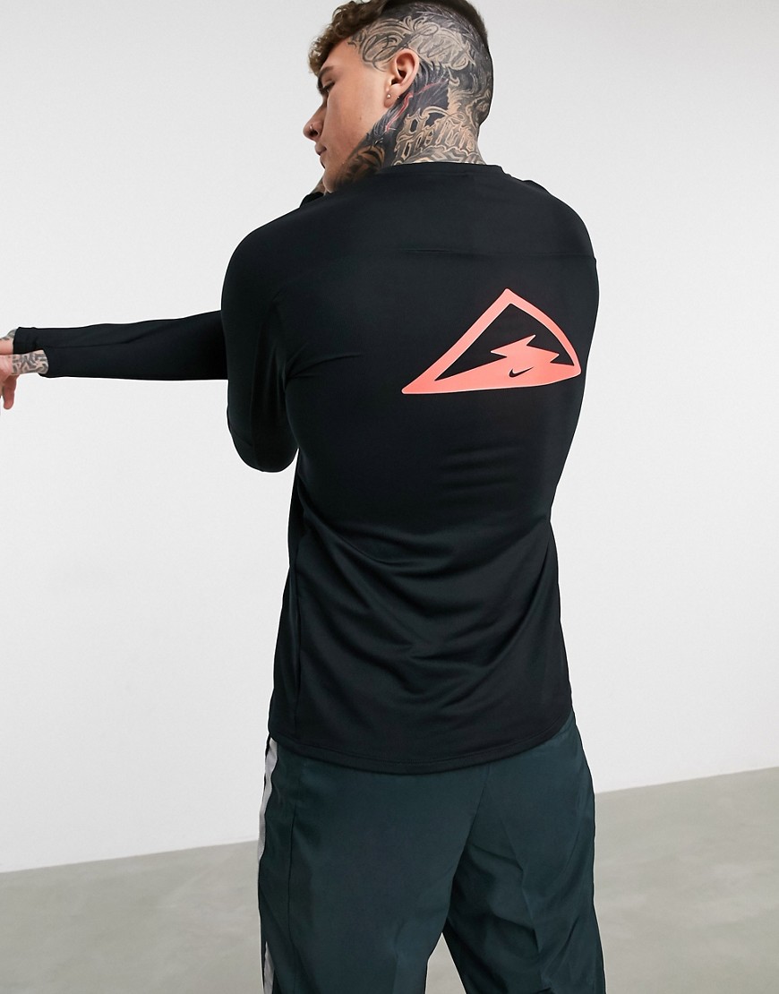 Nike – Running Trail Element – Svart långärmad topp med logga