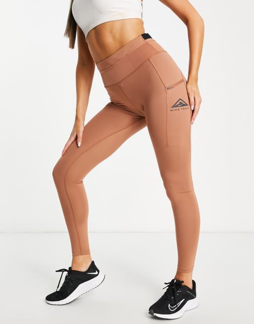 Nike Running – Trail Epic Luxe – Beige leggings med medelhög midja