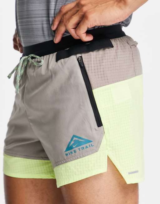 Nike Running ‑ Trail Flex Stride ‑ Shorts in Limettengrün, 5 Zoll