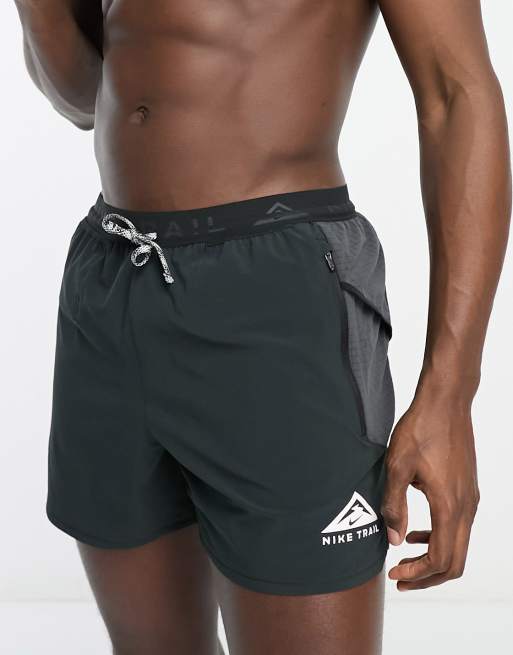 Nike Running Trail graphic 5-inch shorts in black ASOS