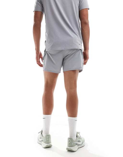 Nike Running Trail logo 5 inch shorts in gray | ASOS