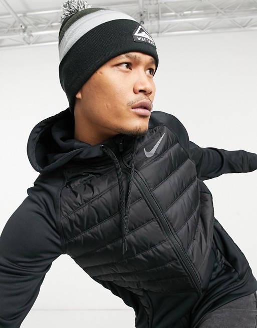 Nike Running Trail logo beanie in black