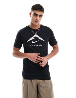 Nike Running Nike Running Trail logo t-shirt in black