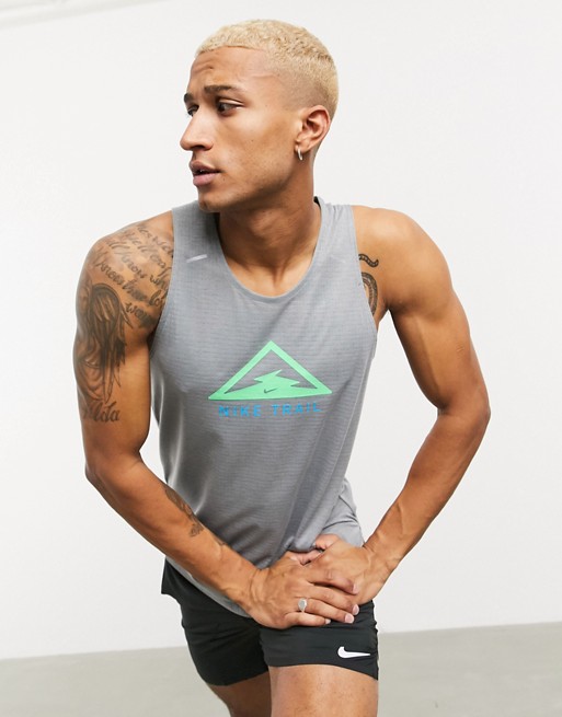 Nike Running Trail logo vest in grey