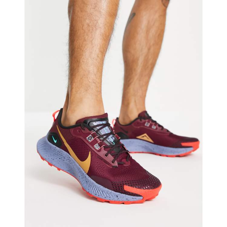 Nike Running Trail Pegasus 3 sneakers in dark beetroot wheat