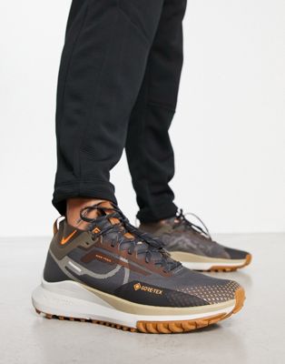 Nike Running Trail React Pegasus 4 Goretex trainers in grey and brown
