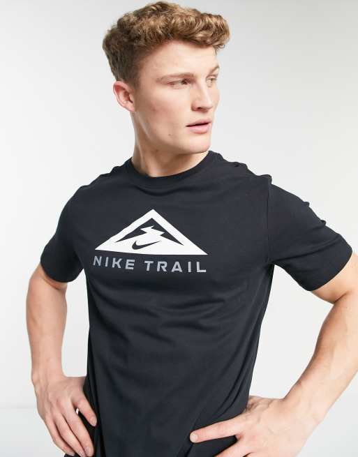 Nike Running Trail t-shirt in black | ASOS