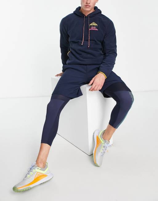 Nike Running - Trail Tour Du Mont Blanc - Felpa con cappuccio blu navy, 3 di 4