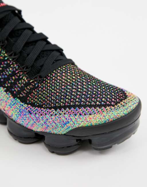 Nike vapormax flyknit black clearance and blue