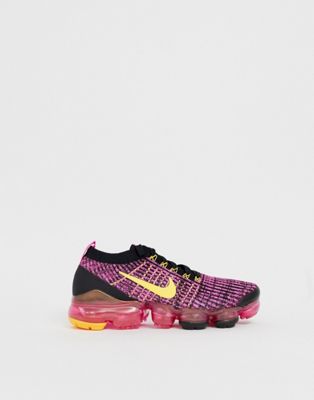 nike vapormax flyknit pink and black
