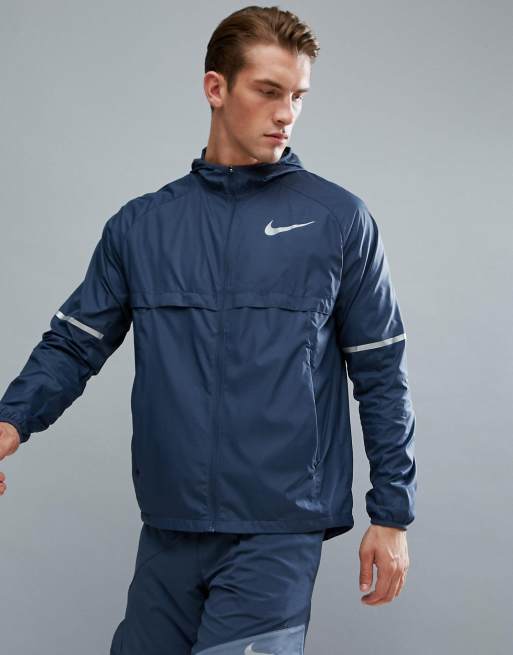 Nike Veste Running Coupe-Vent - Bleu/Bleu Foncé/Argenté