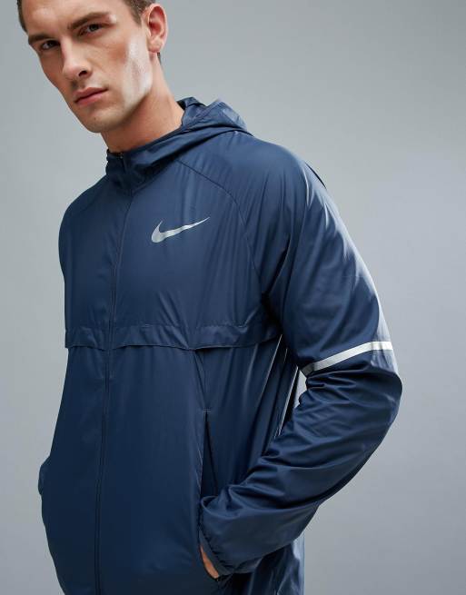 Nike Veste Running Coupe-Vent - Bleu/Bleu Foncé/Argenté