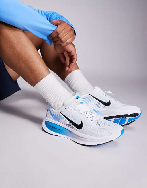 Nike Running Vomero 18 sneakers in white and blue | ASOS