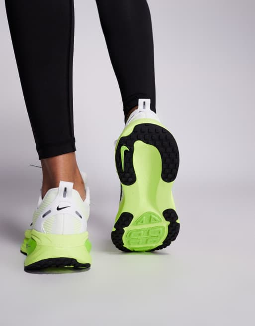 Nike Running Vomero 18 sneakers in white and neon green | ASOS