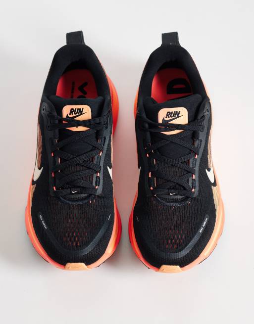 Nike Running Vomero 18 trainers in black and orange, 3 of 5