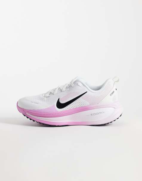Nike Running Vomero 18 trainers in white and pink - view 1